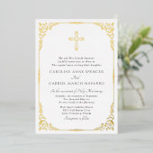 Elegant Catholic Mass Wedding Folie Uitnodiging (Staand Voorkant)