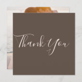 Elegant Cedar Brown Foto bruiloft Hartelijk dank Bedankkaart (Voorkant / Achterkant)