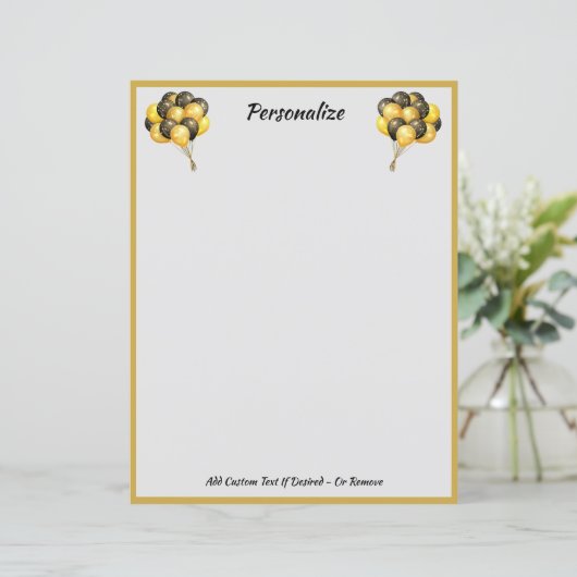 Elegant Celebration Balloons Black & Gold (Staand voorkant)