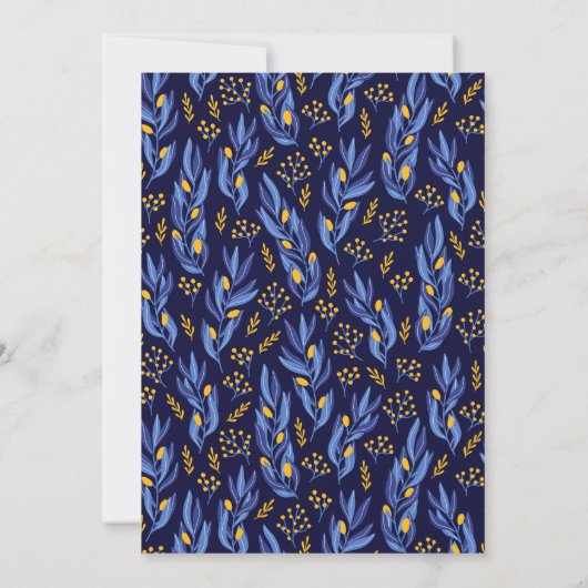 Elegant Celebration Blue Festive Hanukkah Party Kaart (Achterkant)