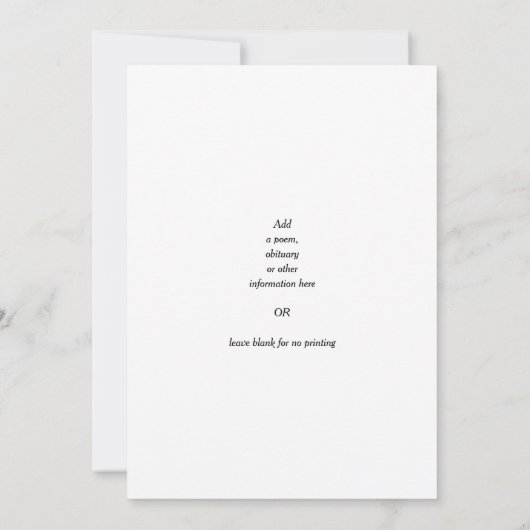 Elegant Celebration of Life Funeral Memorial Kaart (Achterkant)