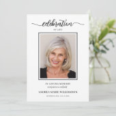 Elegant Celebration of Life Funeral Memorial Kaart (Staand voorkant)