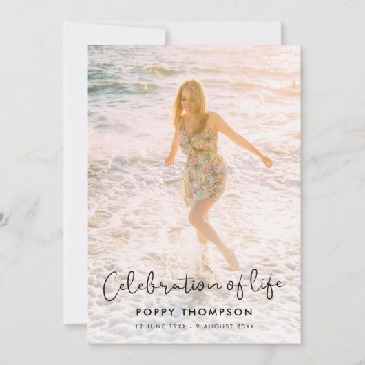 Elegant Celebration of Life | Funeral Memorial Kaart (Voorkant)