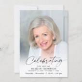 Elegant Celebration of Life Funeral Memorial Photo Kaart (Voorkant)