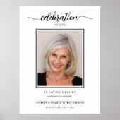 Elegant Celebration of Life Funeral Memorial Poster (Voorkant)