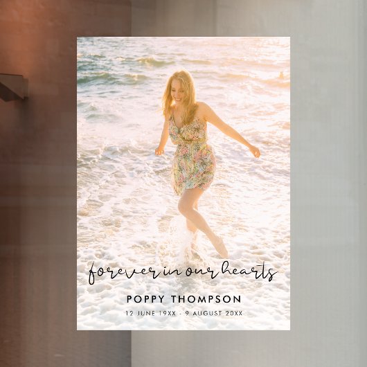 Elegant Celebration of Life | Funeral Memorial Raamsticker