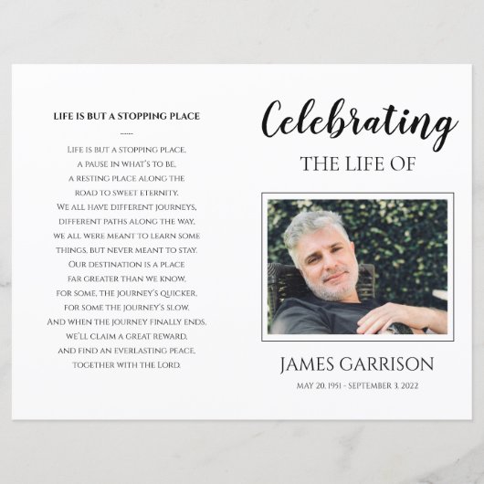 Elegant Celebration of Life Funeral Programme (Voorkant)