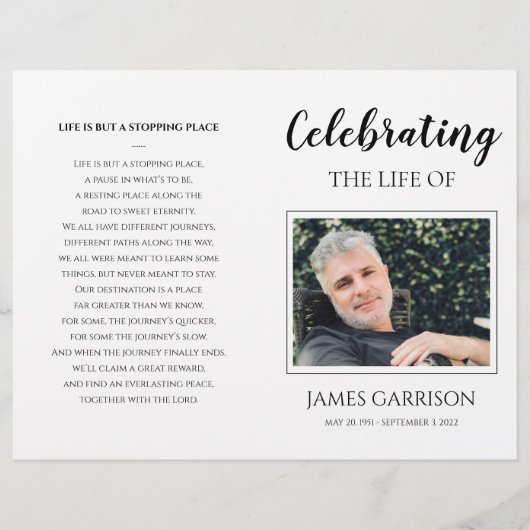 Elegant Celebration of Life Funeral Programme (Voorkant)