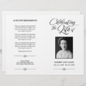 Elegant Celebration of Life Funeral Programme (Voorkant / Achterkant)