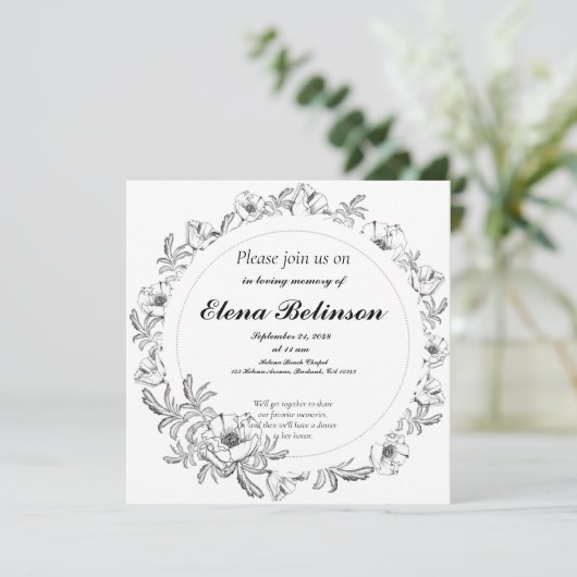 Elegant Celebration of Life Memorial begrafenis Kaart (Staand voorkant)