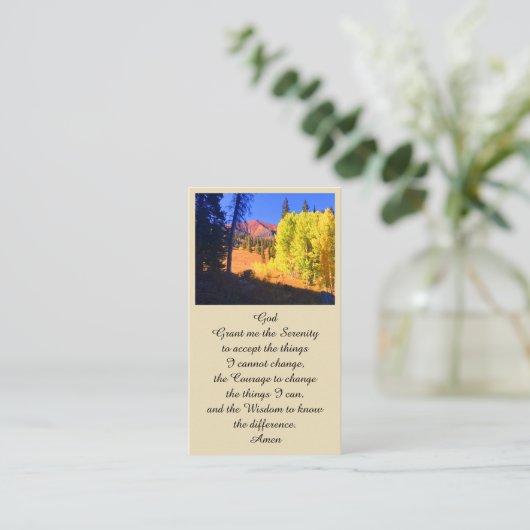 Elegant Celebration of Life Memorial Prayer Kaart Visitekaartje (Staand voorkant)