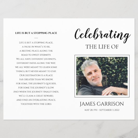 Elegant Celebration of Life Memorial Programme Flyer (Voorkant)