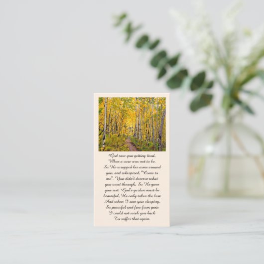 Elegant Celebration of Life Memorial Service Kaart Visitekaartje (Staand voorkant)