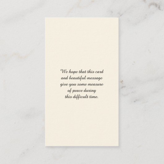 Elegant Celebration of Life Memorial Service Kaart Visitekaartje (Achterkant)