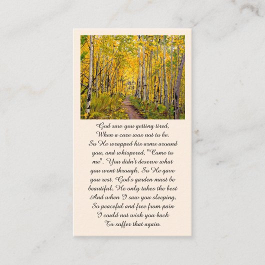 Elegant Celebration of Life Memorial Service Kaart Visitekaartje (Voorkant)