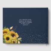 Elegant 'Celebration of Life' - Memorial Sunflower Gastenboek (Achterkant)