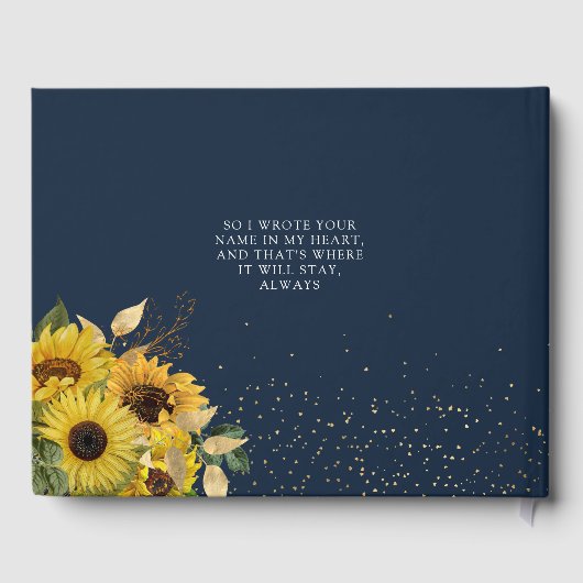 Elegant 'Celebration of Life' - Memorial Sunflower Gastenboek (Achterkant)