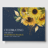 Elegant 'Celebration of Life' - Memorial Sunflower Gastenboek (Voorkant)