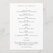 Elegant Celebration of Life Photo Funeral Program Programmakaart (Achterkant)