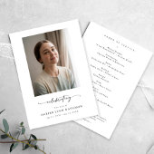 Elegant Celebration of Life Photo Funeral Program Programmakaart