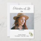 Elegant Celebration of Life Photo Invitation (Voorkant)