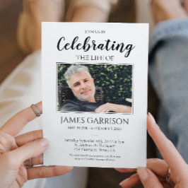 Elegant Celebration of Life Photo Kaart