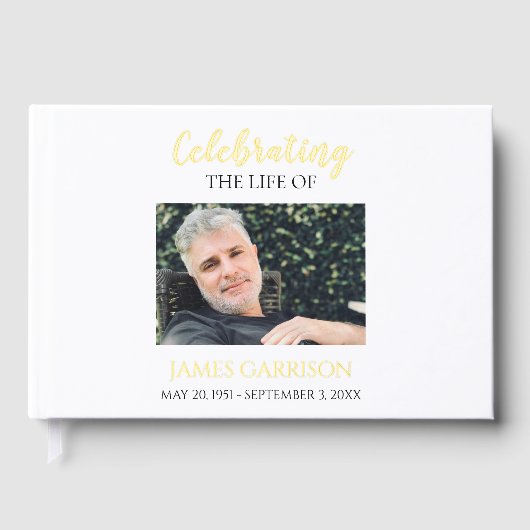 Elegant Celebration of Life Photo Memorial Gastenboek (Voorkant)