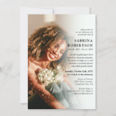 Elegant Celebration of Life Photo Memorial Kaart (Voorkant)