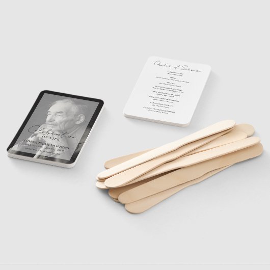 Elegant Celebration of Life Photo Order of Service Handwaaier (Niet-gemonteerd)