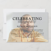Elegant Celebration of Life Photo Overlay Funeral Kaart (Voorkant)