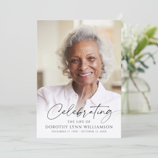 Elegant Celebration of Life Photo Script Program Programmakaart (Staand voorkant)