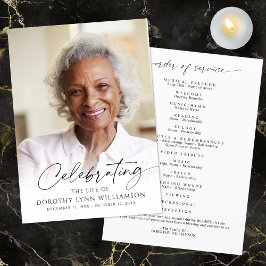 Elegant Celebration of Life Photo Script Program Programmakaart