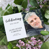 Elegant Celebration of Life Prayer Card with Photo Informatiekaartje