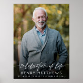 Elegant Celebration of Life Script Photo Funeral  Poster (Voorkant)