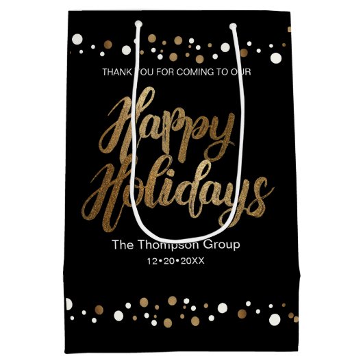 "Elegant Celebration" - Zakelijke feestdag Medium Cadeauzakje (Achterkant)