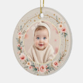 Elegant Celestial 1st Baby First Christmas Keramisch Ornament (Links)