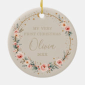 Elegant Celestial 1st Baby First Christmas Keramisch Ornament (Achterkant)