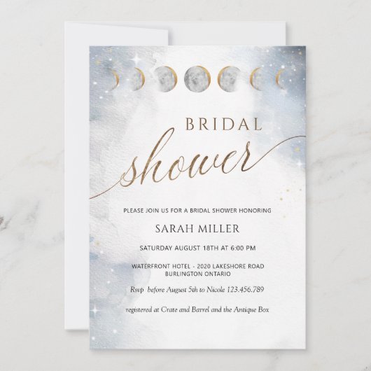 Elegant Celestial Baby/Bridal/Couples Shower Kaart (Voorkant)