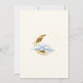 Elegant Celestial Beige Script Baby Shower  Kaart (Achterkant)