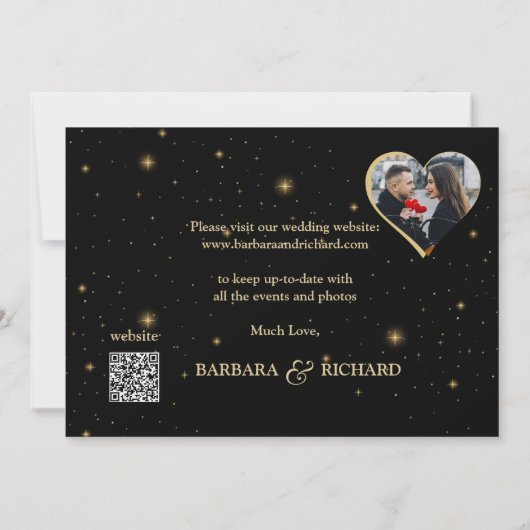 Elegant Celestial Foto Bruiloft Save the Date Kaar (Achterkant)