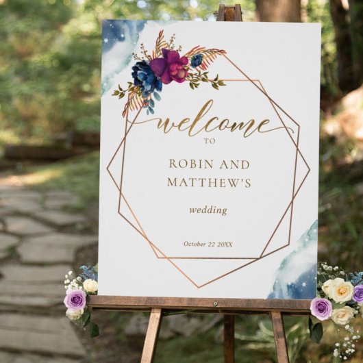 Elegant Celestial Geometrical Wedding Welcome Sign Poster