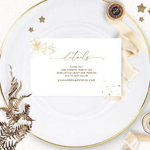 Elegant Celestial Gilded Wedding Website /Details Informatiekaartje