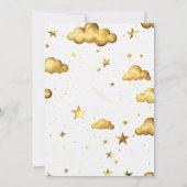 Elegant Celestial Gold Moon en Stars Wedding Kaart (Achterkant)