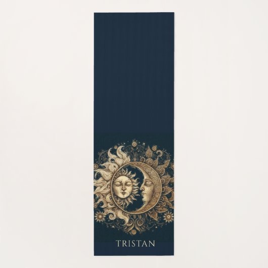 Elegant Celestial Gold Sun Moon gepersonaliseerd Yogamat (Achterkant)