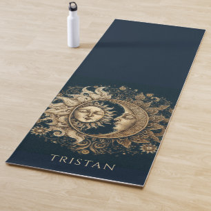 Elegant Celestial Gold Sun Moon gepersonaliseerd Yogamat