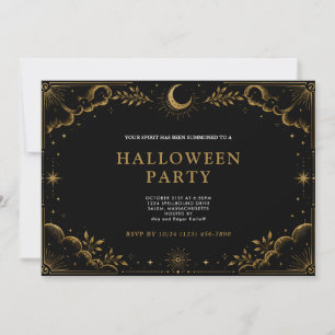 Elegant Celestial Halloween-feest Kaart