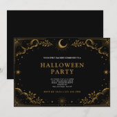Elegant Celestial Halloween-feest Kaart (Voorkant / Achterkant)