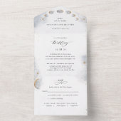 Elegant Celestial Moon and Stars Wedding All In One Uitnodiging (Binnen)