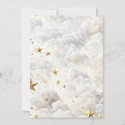 Elegant Celestial Moon and Stars Wedding Kaart (Achterkant)