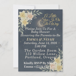 Elegant Celestial Moon Baby Shower Invitation Kaart
